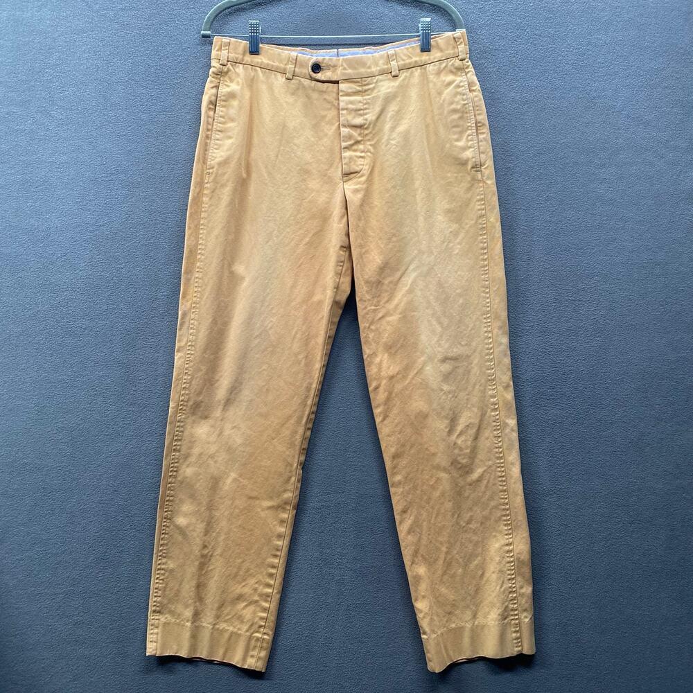 Sid Mashburn Chino Pants Mens 32 Yellow Brooklyn USA Button Fly Straight Leg